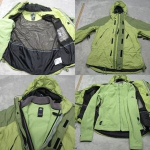 Nike ACG Jacket Womens Small Green Hood Removeable  Fleece Storm Fit‎ 3 In 1